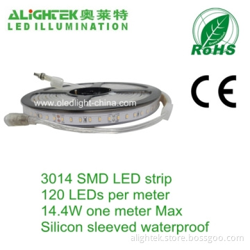 Outdoor Waterproof Silicon Sleeved 120pcs/m Led Ribbon Smd3014 Top View 